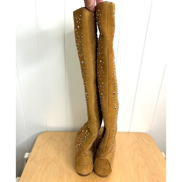 Zadig & Voltaire Santa Dream Knee High Leather Studded Boots Size EU 41/US 11 - Picture 8 of 9